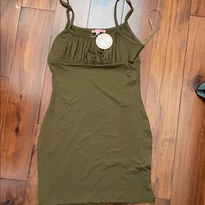 Army Green Verge Girl Ruched Dress